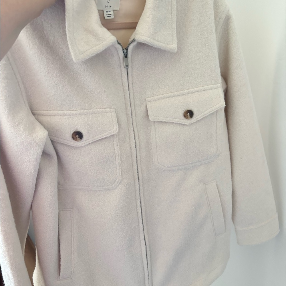 Joie Cream soft buclee zip up coat Jacket NWOT medium - Picture 5 of 8